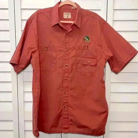 RedHead Short Sleeve Button Up Fishing Shirt Bass Logo Size XL - Picture 1 of 7